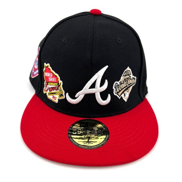 New Era 59FIFTY Atlanta Braves 3x World Series Champions Fitted Hat Size 7 - Picture 1 of 6